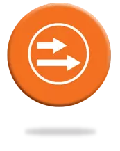 Two arrows pointing right orange icon